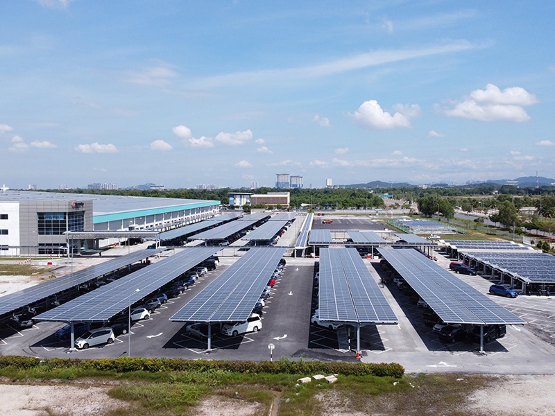 防水碳钢悬臂式车棚：智能排水和节省空间设计